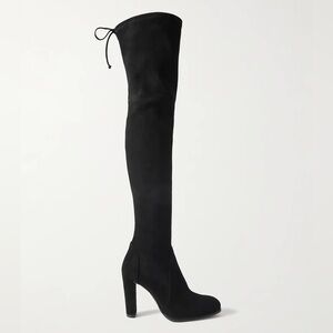 Stuart Weitzman Suede Highland Boots (BLACK)